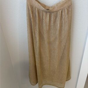 Lulu's Metallic Gold Maxi Skirt